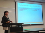 Elise presenting her behavioral neuroscience research with zebrafish and nicotine
