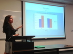 Elise presenting her behavioral neuroscience research with zebrafish and nicotine