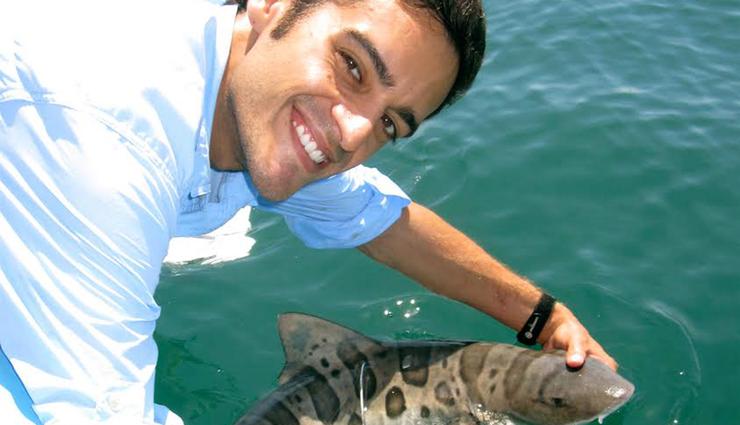Dr. Nosal holds a shark