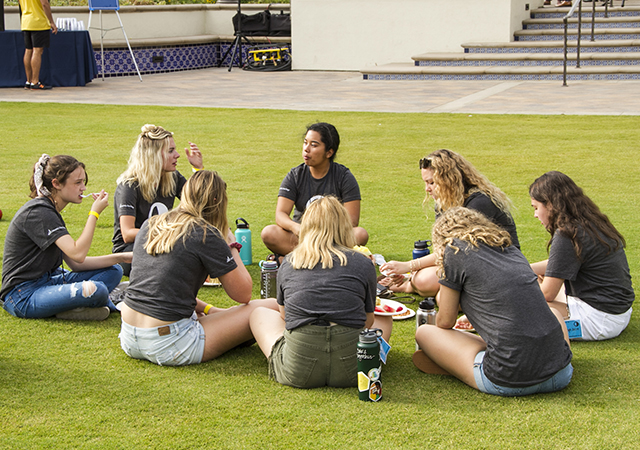 First year students at BBQ