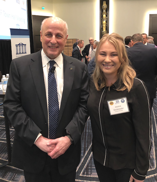PERF Director Chuck Wexler with master's candidate and Kroc IPJ intern Jessica Dockstader.