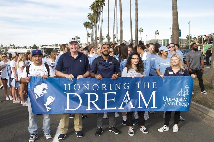 Dr. Harris and participants at the 38th Annual MLK Parade