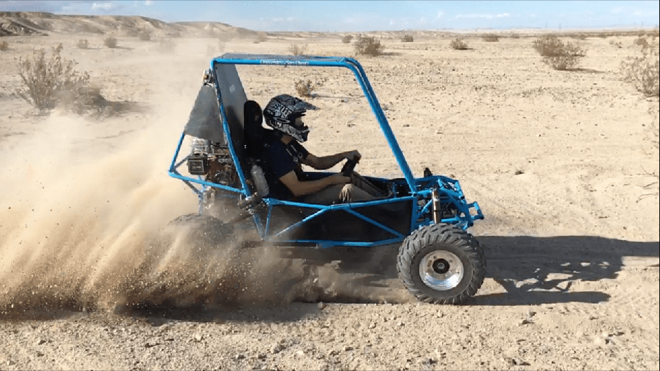 driver in mini baja vehicle