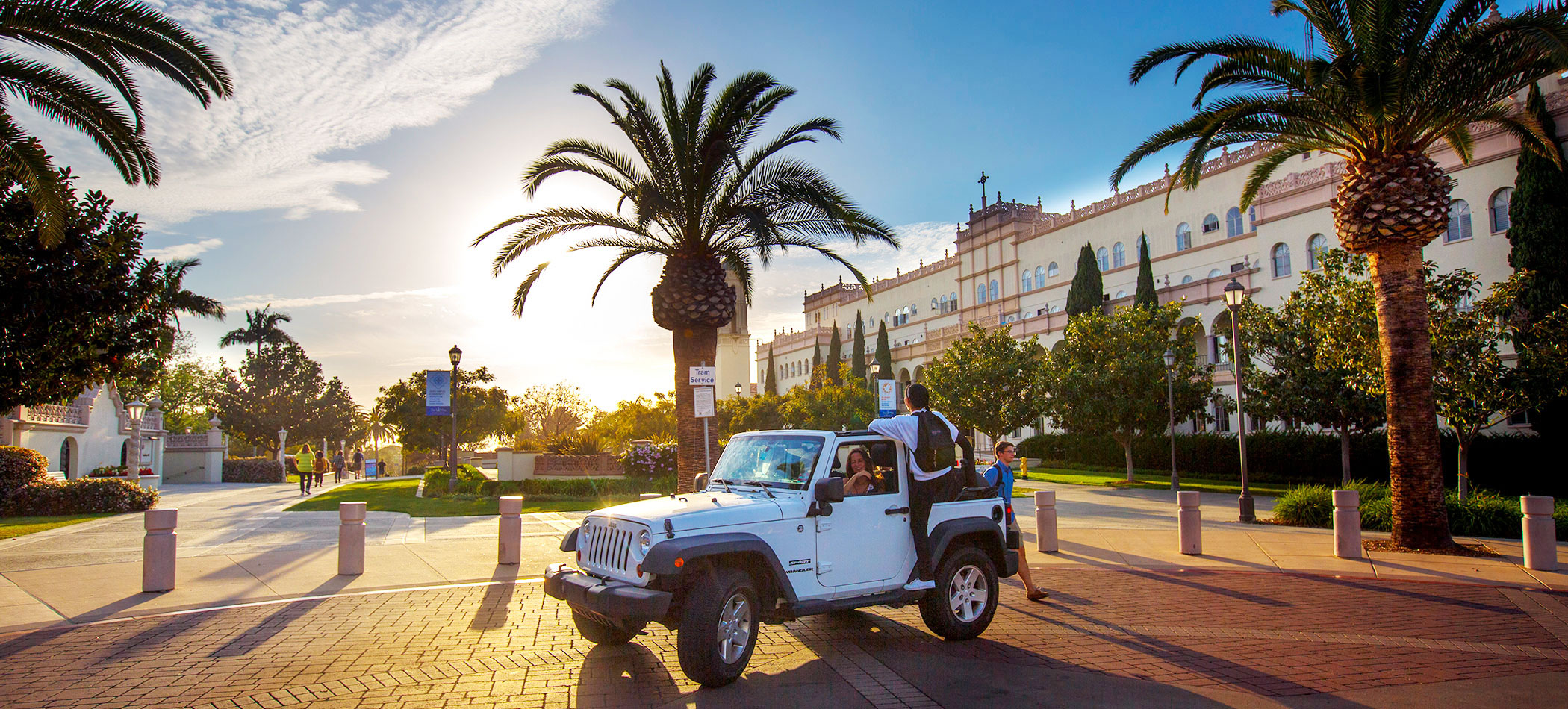 The sun sets on the USD campus