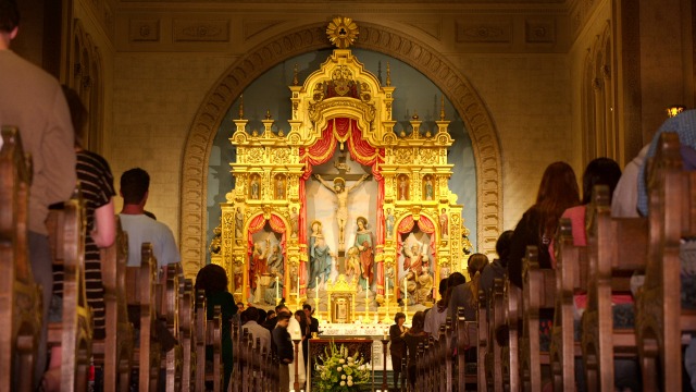 image of the interior of founders chapel on USD campus