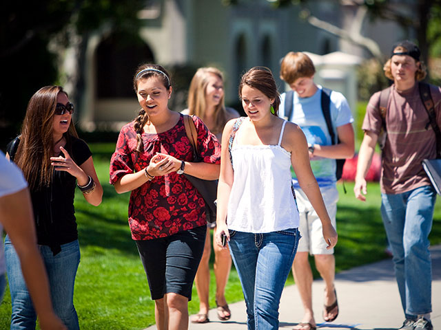 USD student walking on campus