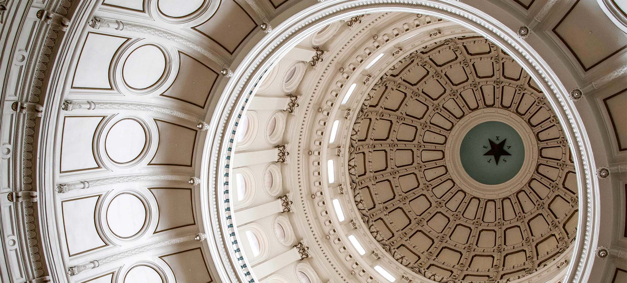 the inside of the austin capitol building cupola