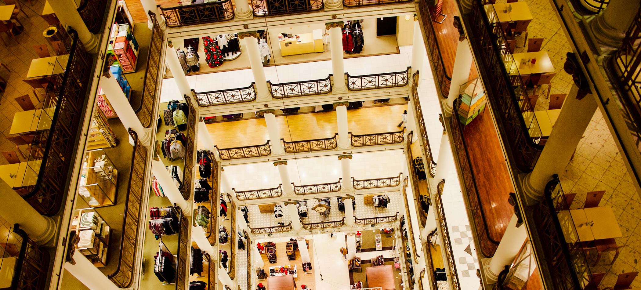 The atrium in Marshall Fields