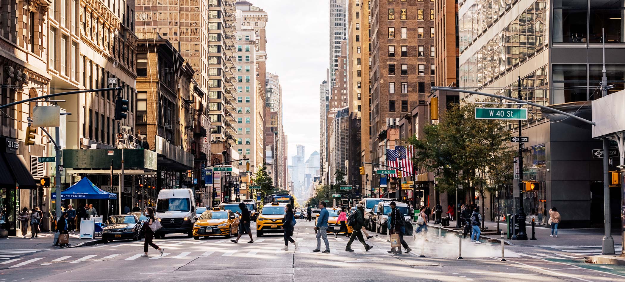 A busy street in new york city