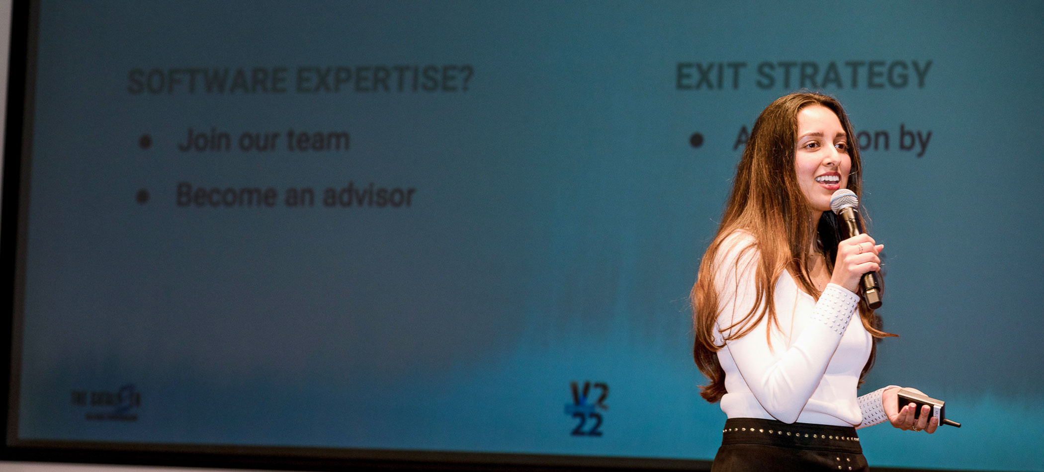 A student gives a speech