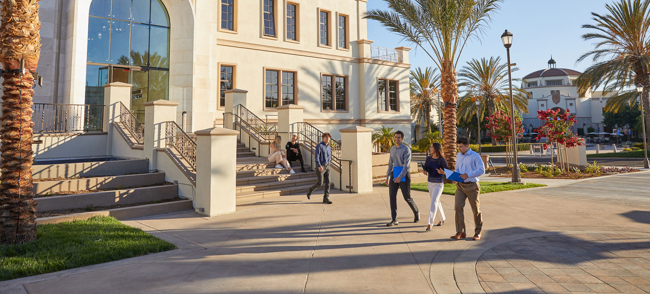 Students walking on campus