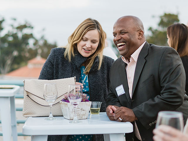 Guests at a campus event