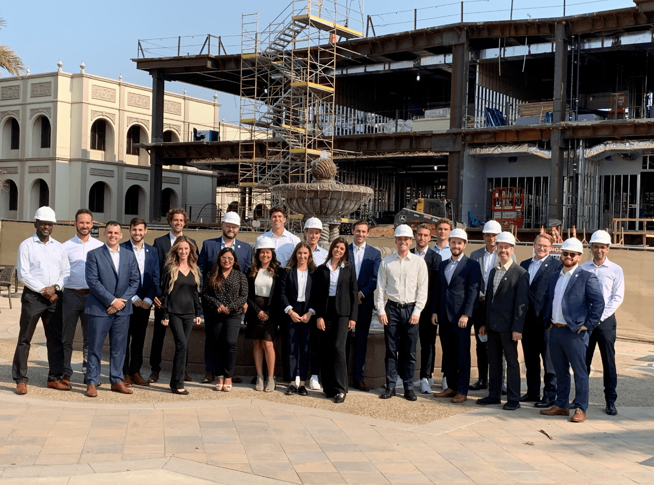 MSRE students in front of KSB building under construction