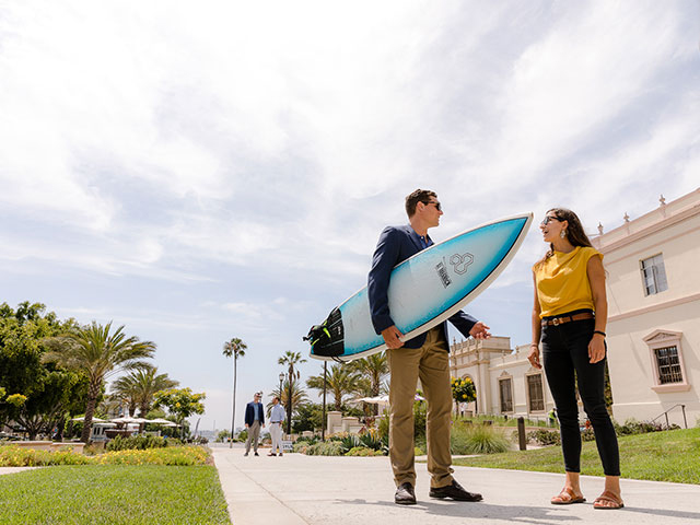 Students talking on campus