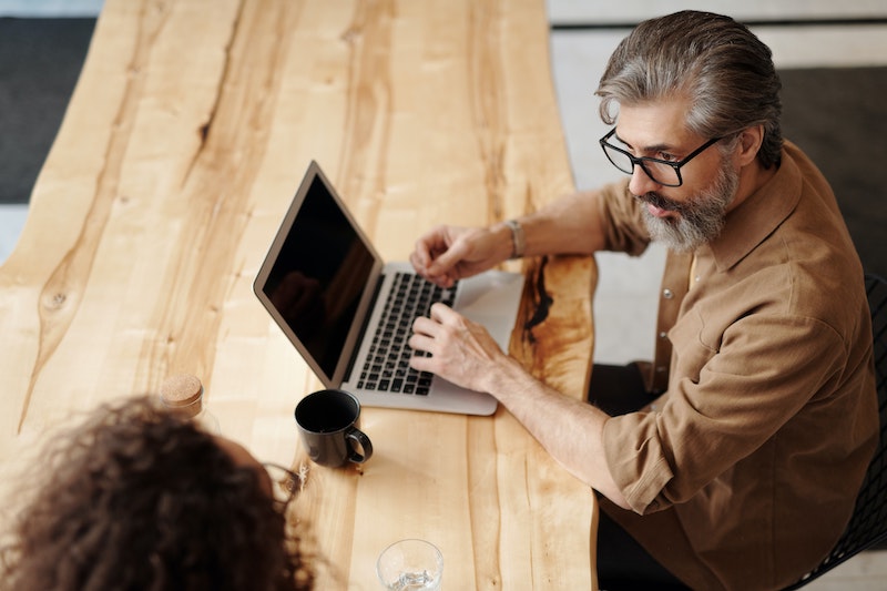 Man working on laptop