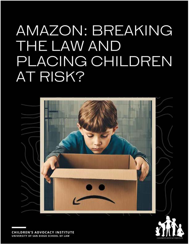 boy looking in an amazon box