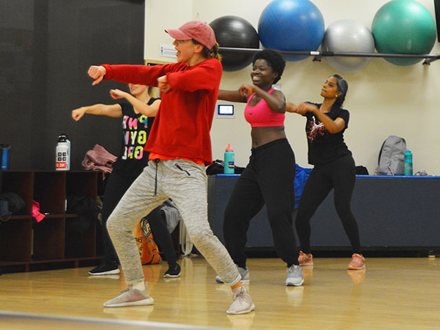 Students doing hip hop dance