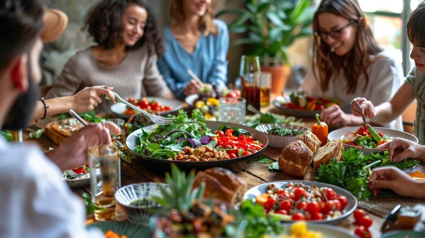 image of feast on table
