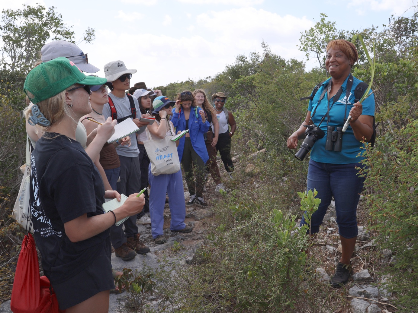 Students out in the field learning how to research.