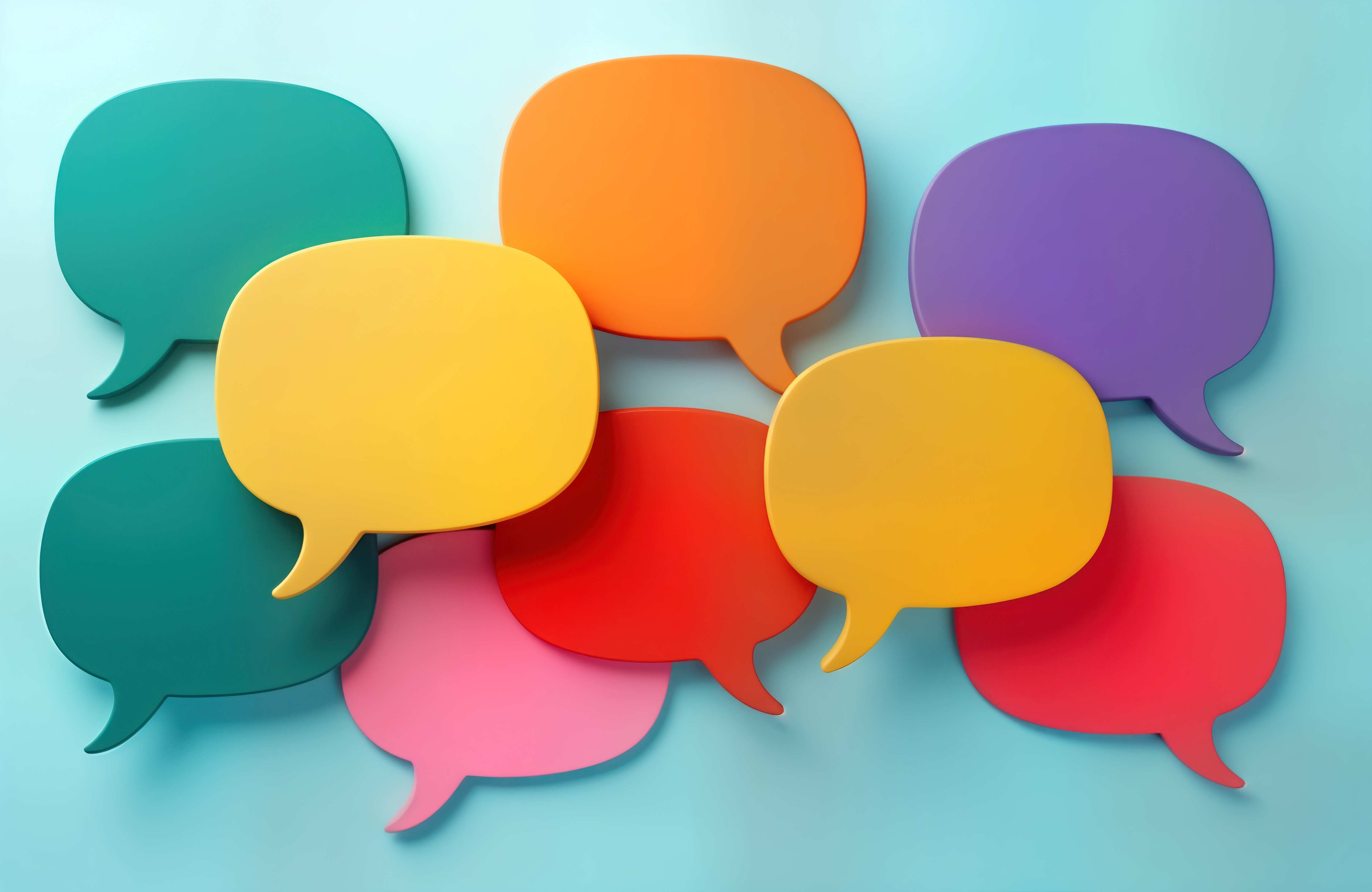 Speech bubbles in assorted colors