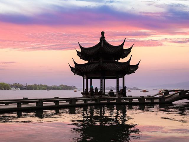 sunset in Asia