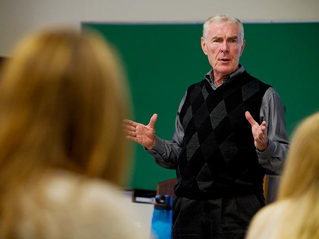 Professor Larry Hinman teaching class