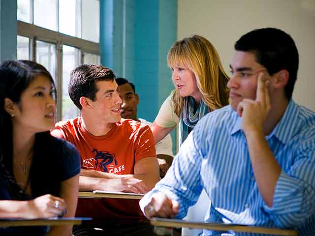 Students in a biology class at USD