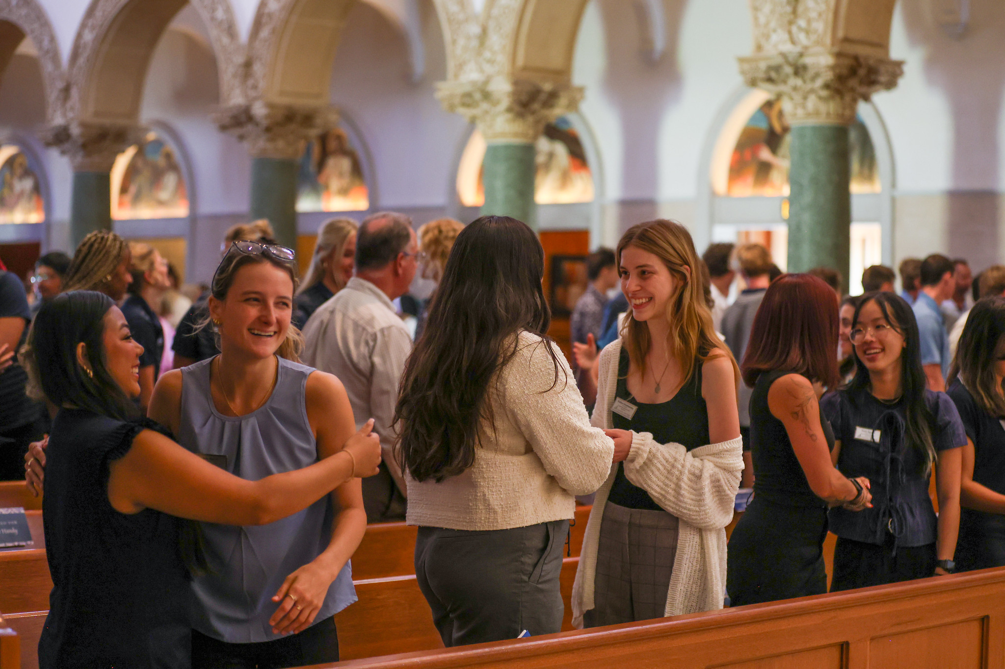 USD students at a service in the Immaculata Church on campus.