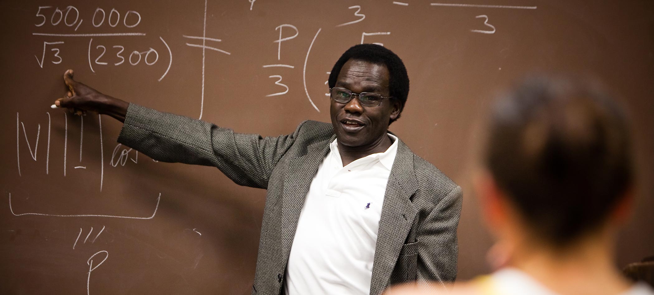 A professor teaching math