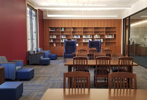 The Faculty and Graduate Student Reading Room located at USD's Copley Library.