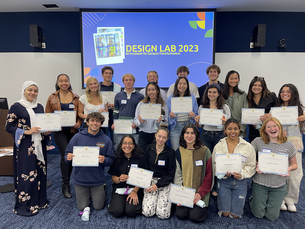 design lab group holding their certificates of completion