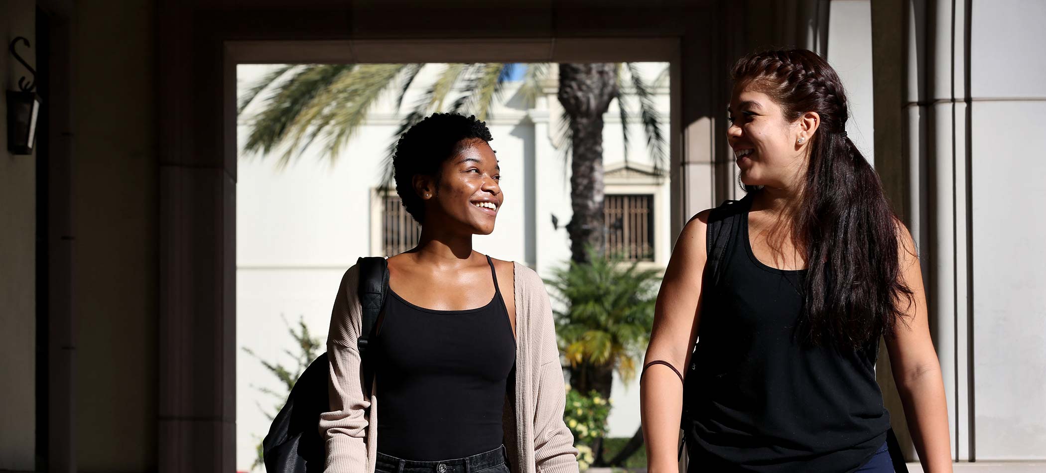 Students walking on campus