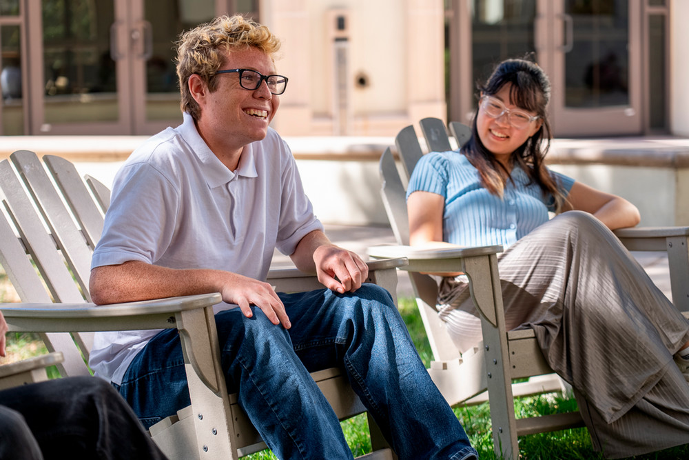 Student sitting in a chair