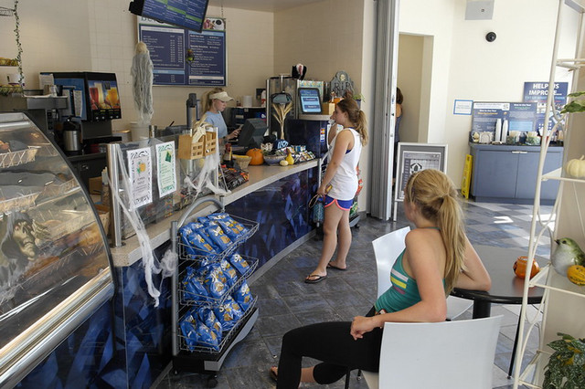 Inside the Bosley cafe