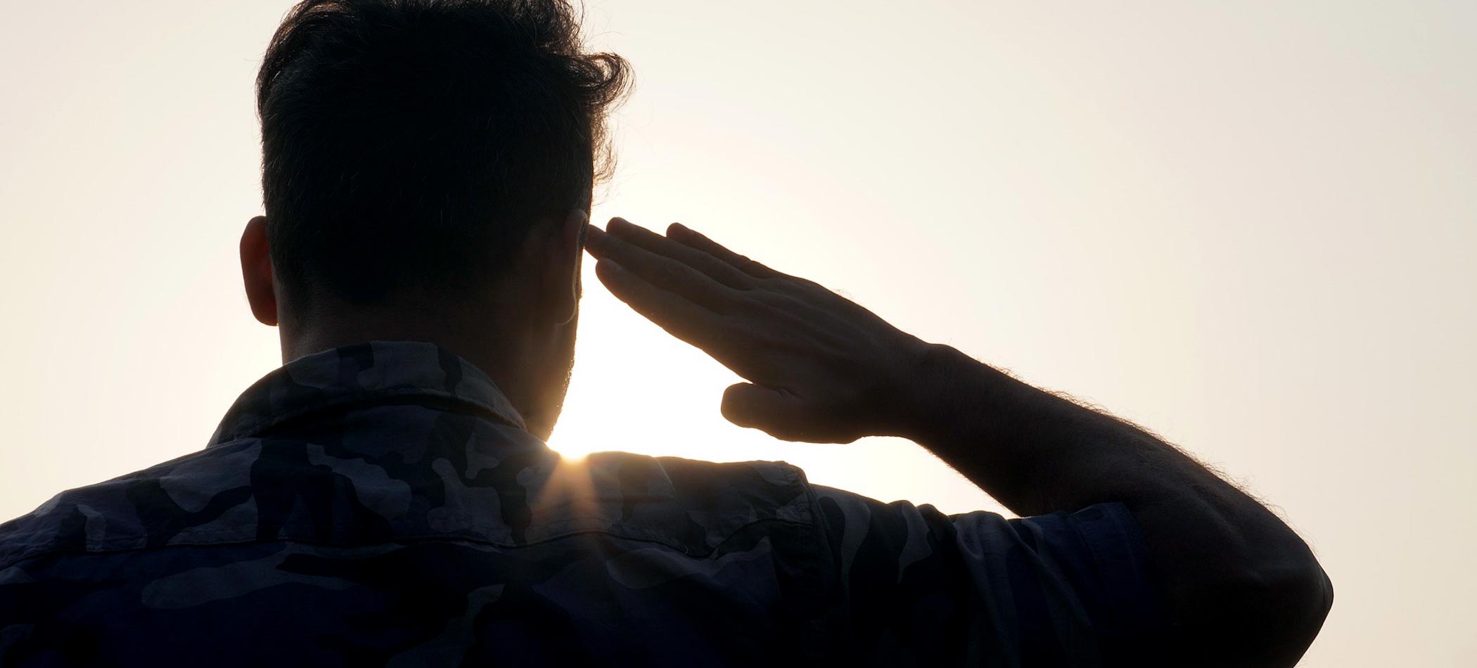 A veteran doing a salute