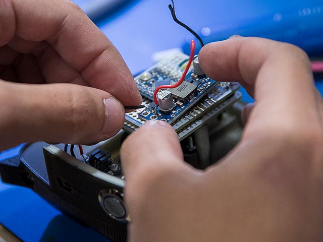 Working on technical equipment