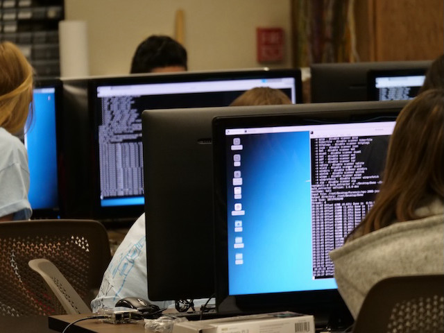 students on computers