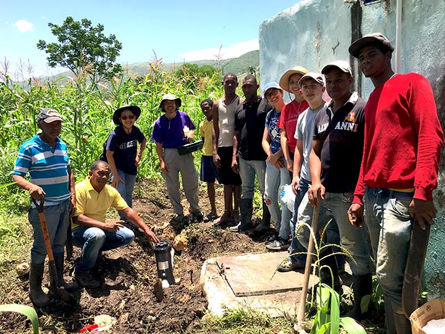 Students working out in the field