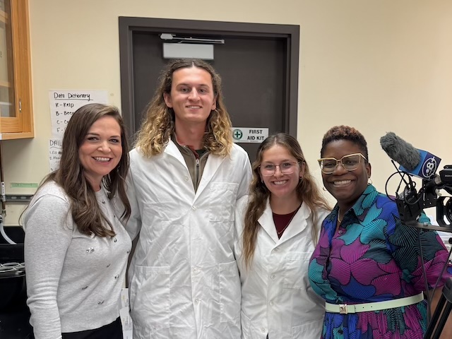 Students working on biofuel interview with CSB8