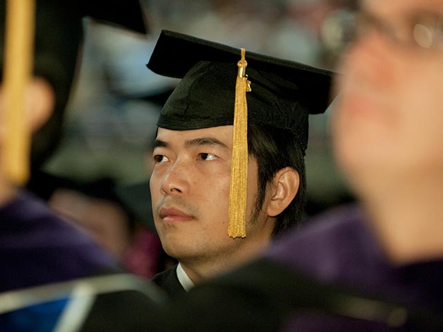 A student at graduation