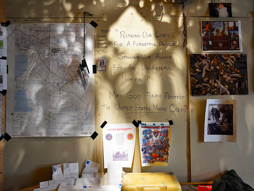 Detailed view of the artist's installation