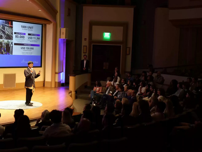 photo of a student presenting at the 2026 Fowler Global Social Innovation Challenge