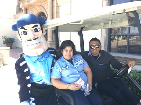 The facilities team with Diego