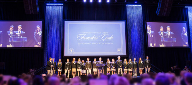 People speaking at the founders gala