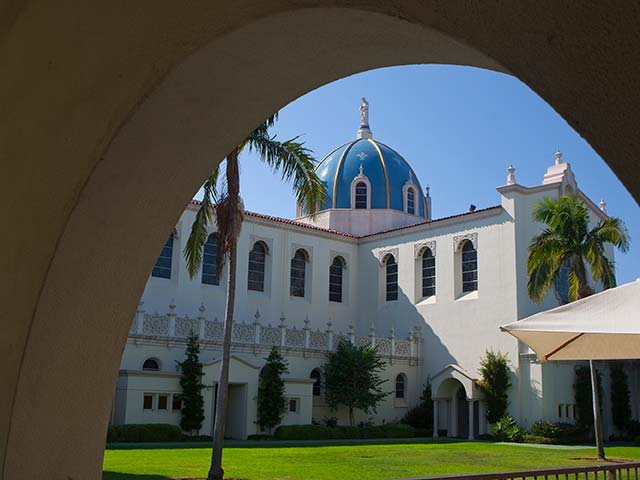 the immaculata through the arches of maher hall