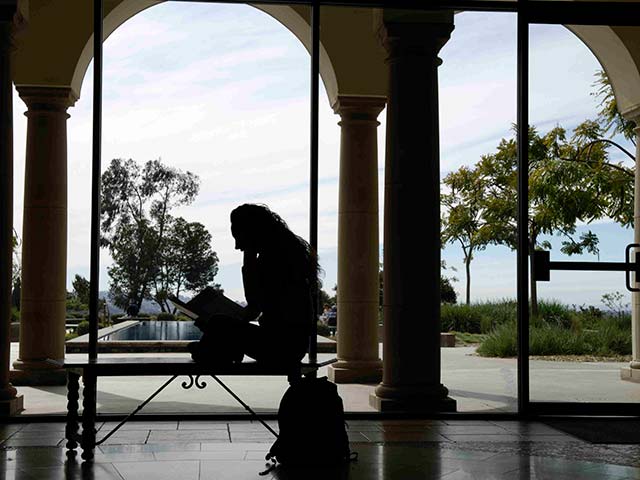 a student studying in the kroc school of peace studies