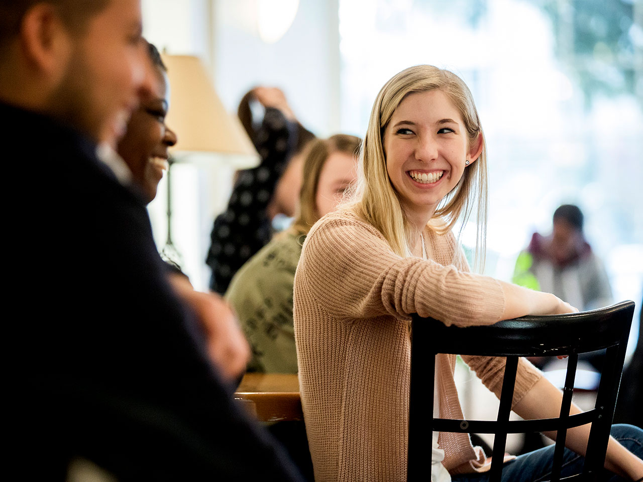 A USD student at a ministry event on campus