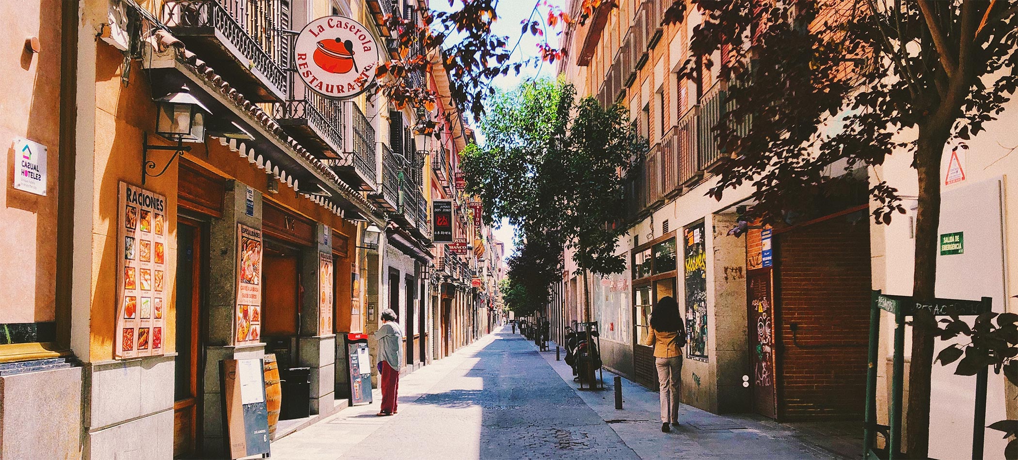 Looking down a street in Madrid