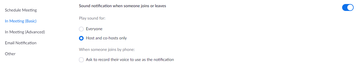 Sound notification