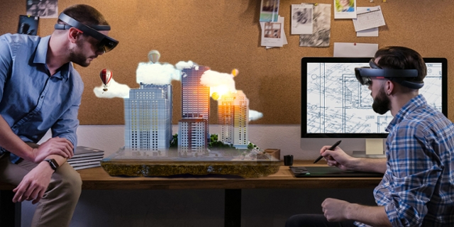 Image of two students wearing VR headsets